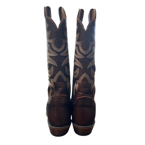 Justin Womens Western Boots Bent Rail 13" Brown BRL430 Embroidered USA Size 10 - Picture 6 of 10